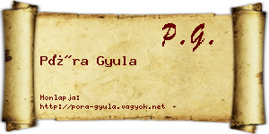 Póra Gyula névjegykártya